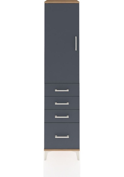 Hyperion Dolap 3 Raflı 4 Çekmeceli Tek Kapaklı 44x44x195 Çam-... Çam