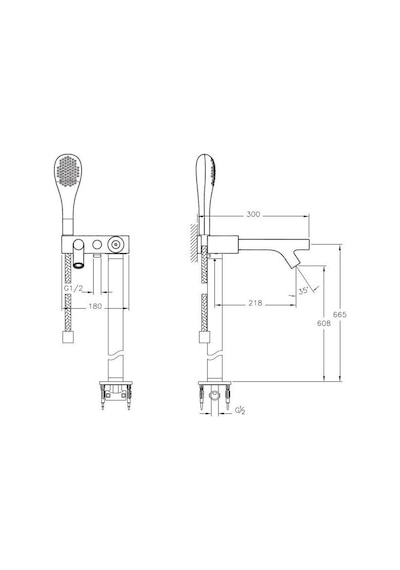 VitrA Istanbul Joystick Yerden Küvet Bataryası Krom A41819 Krom