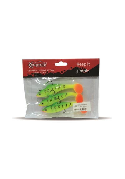 Captain 3567 Cracker Soft 10cm Levrek Turna Silikonu 3'lü Set Sun