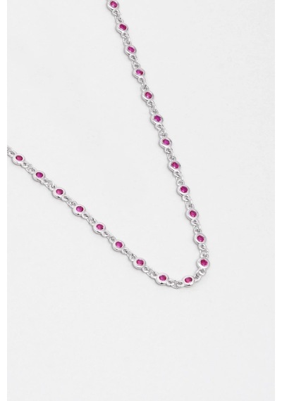 Seraphina 18 Ayar Beyaz Altın Kaplama 65 Cm Gümüş Kolye Beyaz