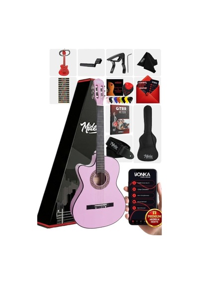 Cg-396pu Solak Klasik Gitar Lila Renk Full Set Sap Ayarlı 4/4