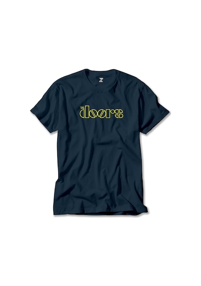 The Doors Logo Yellow Lacivert Tişört Lacivert
