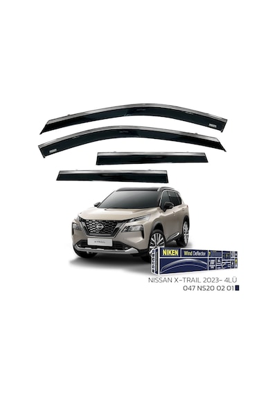 Niken Nissan X-trail Cam Rüzgarlığı Kromlu 4&apos Lü 2023+ Sonras