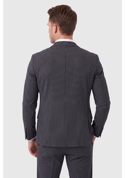 Deepsea Erkek Slim Fit Dar Kesim Çizgili Gofre Kumaş Lacivert Takım Elbise Tek Düğme İpli Pantolon 2602311 Deepsea Erkek Slim Fit Dar Kesim Çizgili Gofre Kumaş Lacivert Takım Elbise Tek Düğme İpli Pantolon 2602311