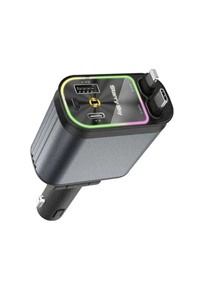 Qc3.0 66w Pd Hızlı Şarjlı Araç Şarj Cihazı Yıldızlı Tavan Ambiyans Işıklı Çoklu Şarj Adaptörü