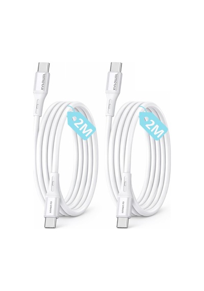 2 Adet X 2metre Type C-c Kablo Seti, Wahoo, 60watt Pd Hızlı Şarj, Apple Uyumlu iPhone 15/16/17 Ve Andoid İçi Standart