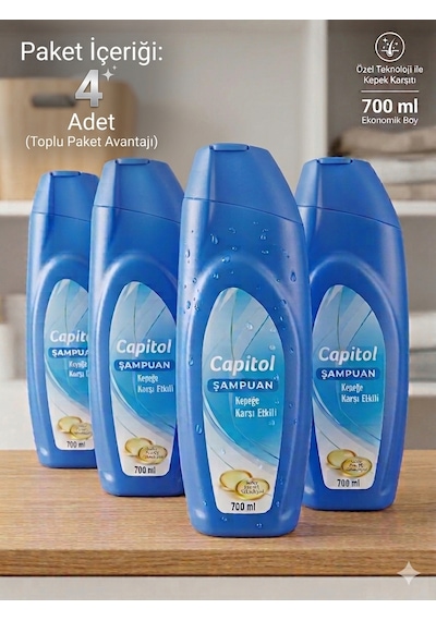 Capitol Kepeğe Karşı Etkili Şampuan 4 x 700 ML