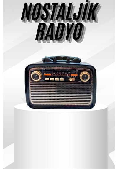 Nrzsnt Müzik Kutusu Bluetooth Bağlantılı El Fenerli Nostaljik Tasarım Radyo