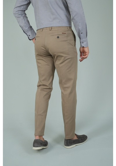 Bisse Bej Pamuklu Chino Pilesiz Erkek Pantolon Pns24k24001 07 Bej
