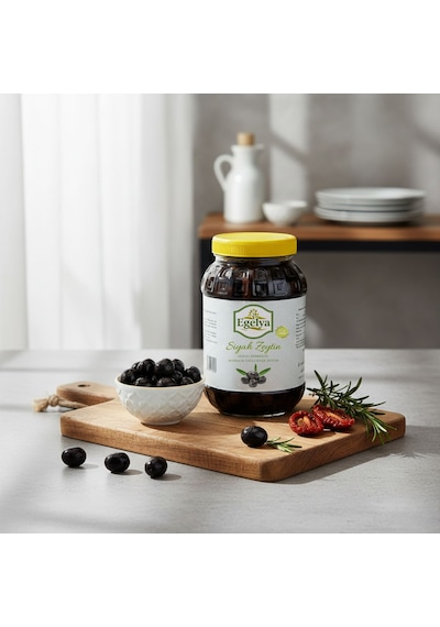 Egelya Gemlik Yağlı Siyah Sele Zeytin 1 Kg Doğal Fermantasyon, Katkısız, Dengeli Tuzlu