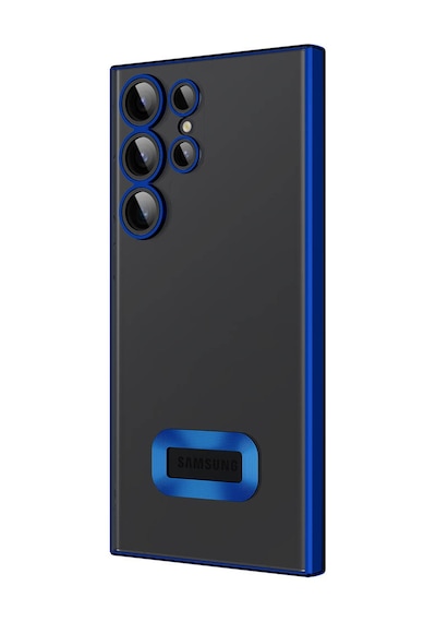 Noktaks - Samsung Galaxy S23 Ultra Uyumlu - Kılıf Kamera Korumalı Logo Gösteren Omega Kapak - Rose Gold