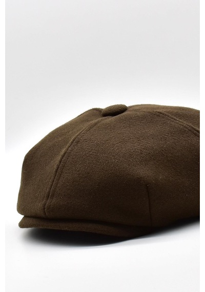 Külah Erkek Dökümlü Kışlık Newsie Kasket Premium Irish Flat Cap Şapka - Kahve Kahverengi