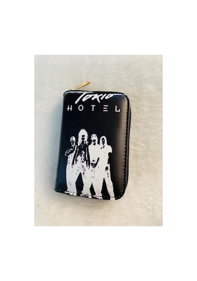 Owlbag Company Owl Bag Tokio Hotel Black And White Desenli Tasarım Suni Deri Cüzdan Çok Renkli
