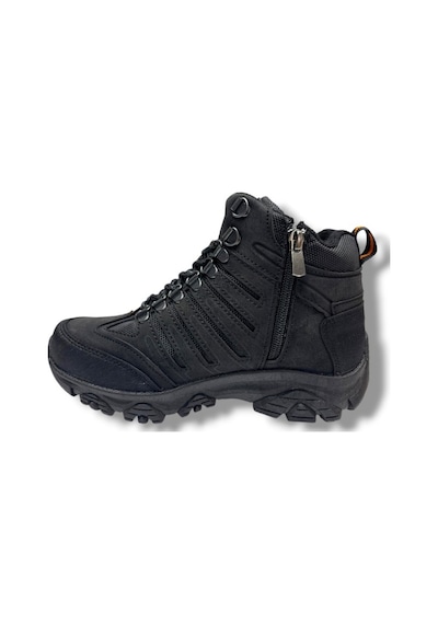 Dakırs 116-26 Deri Outdoor Kürklü Fermuarlı Çocuk Bot 36-39 Siyah