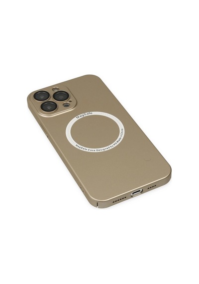 Apple Uyumlu iPhone 13 Pro Kılıf Jack Magneticsafe Lens Silikon Altın