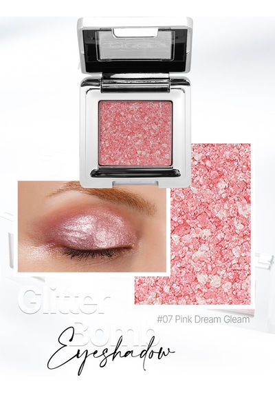 Mücevher Parlaklığında Yoğun Pigmentli Tekli Far Cre'ars Glitter Bomb Eyeshadow 07 Pink Dream Gleam 04217464
