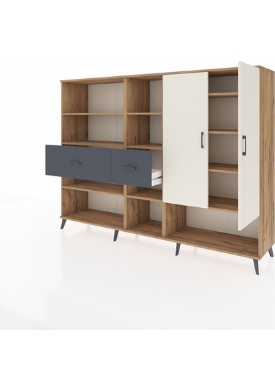 Hyperion Dolap 10 Raflı 2 Çekmeceli 2 Kapaklı 220x44x163 Çam-ayta Çam-aytaşı/antrasit Hyperion Dolap 10 Raflı 2 Çekmeceli 2 Kapaklı 220x44x163 Çam-ayta Çam-aytaşı/antrasit