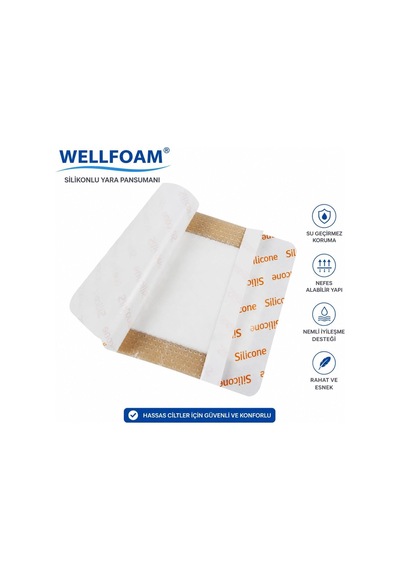 Silikon Köpük Yara Örtüsü 10x10 Cm Steril Kendinden Yapışkanlı
