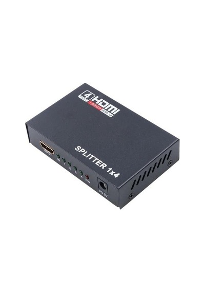 Px-5004 4 Port Hdmı Splitter, 1 Giriş 4 Çıkış Adaptörlü Hdmı Çoklayıcı, 1080p 2k 4k Fhd 3d Görüntü Dağıt