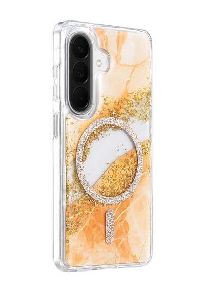 Onegif Samsung Galaxy A37 5g Lotus Simli Magsafe Kapak - Turuncu - Turuncu