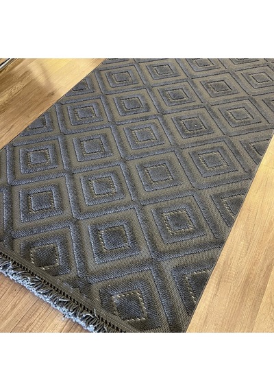 Hoom Rugs Design 1089 Antrasit Desensiz Yumuşak Dokulu İskandinav Halı Antrasit