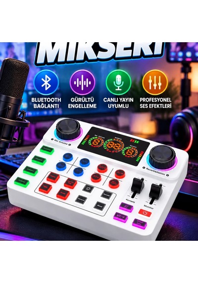 Bluetooth Bağlantılı Karaoke Ve Canlı Yayın Ses Kartı Gürültü Engelleme