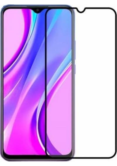 Microcase Redmi 9 Tam Kaplayan Çerçeveli Tempered Cam Siyah