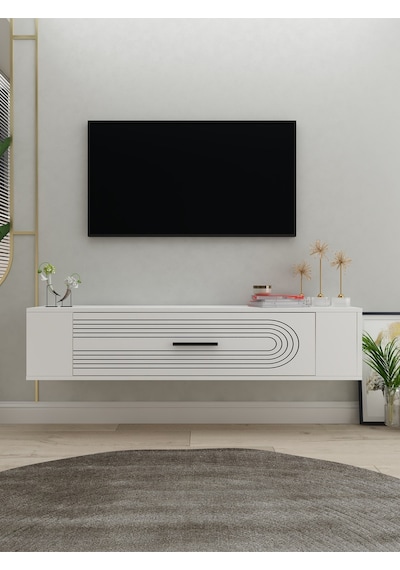 Restol3ct Duvara Montaj Tv Sehpası Beyaz-beyaz Beyaz-beyaz
