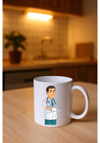 Meslek Baskılı Kupa Erkek Doktor