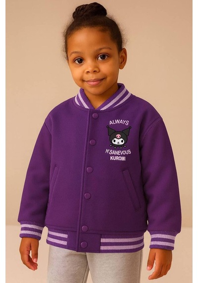 Genel Markalar Kız Çocuk Kolej Hırkası, Sweatshirt , Baskılı, Çıtçıtlı, Önden Kapamalı Mor Mor Genel Markalar Kız Çocuk Kolej Hırkası, Sweatshirt , Baskılı, Çıtçıtlı, Önden Kapamalı Mor Mor