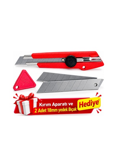 Nt Cutter L-500 18mm Maket Bıçağı 2 Bıçak Ve Kırım Aparatı Hediye