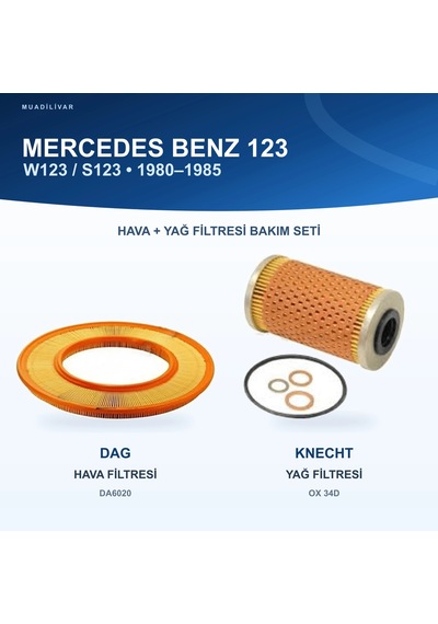 Mercedes Benz 123 W123 / Mercedes Benz 123 S123 Hava+yağ Filtre Bakım Seti