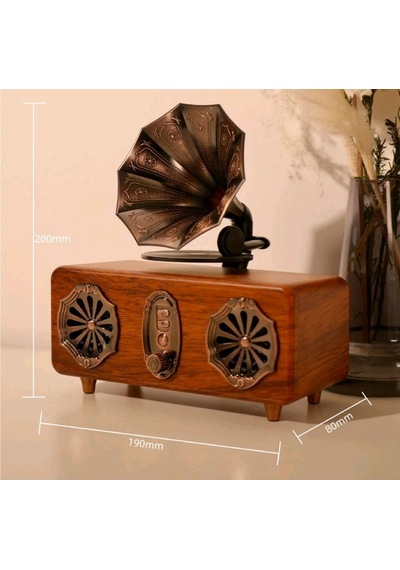 Gramafon Görünüm Ahşap Nostalji Radyo,bluetooth Özellikli, Gramafon Nostaljik Radyo