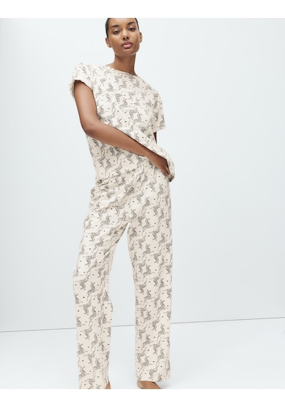 Marks & Spencer Pamuk Karışımlı Pijama Takımı T37004619F Krem Mix Marks & Spencer Pamuk Karışımlı Pijama Takımı T37004619F Krem Mix