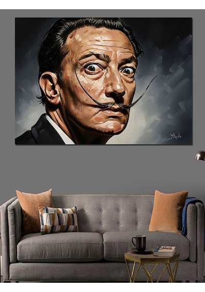 Ahşap Tablo Ünlü Ressam Salvador Dali Portresi İnsan Figürlü Tablolar