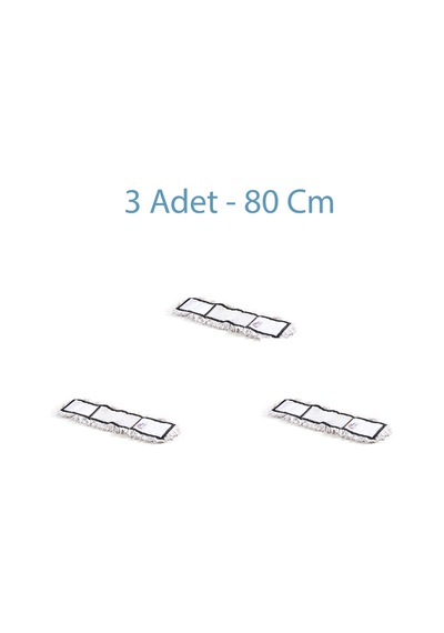 Ekol Yedek Nemli Mop Paspas Başlığı Beyaz 3 Adet 80 CM