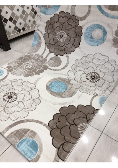 Flora Halı Alina 0720 B 165X230 Turkuaz Vizon 4 M2 Halı !