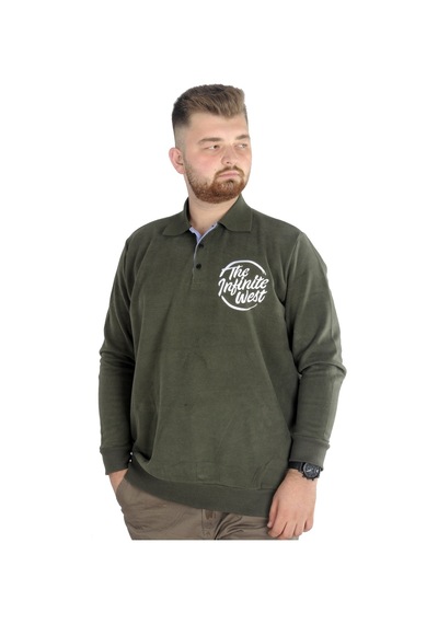 Mode Xl Erkek Sweatshirt Polo Selanik Infinite 22441 Haki 001