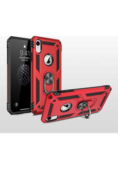 Apple Uyumlu iPhone XR 6.1 Kilif Yüzüklü Zirh Tank Vega 386841443