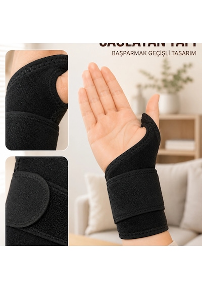 Ayarlanabilir El Bilek Bandajı Başparmak Geçişli Bilek Desteği Günlük Ve Spor Kullanım