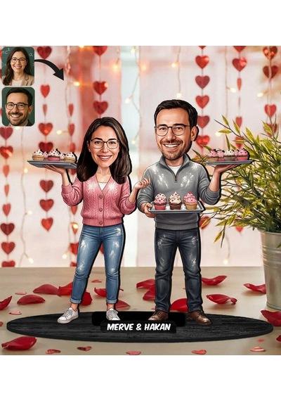 Bk Gift Kişiye Özel Sevgili Karikatürlü Ahşap Biblo -38 Fotoğraftan Karikatür, Sevgililer Günü Hediyesi, Ev Hediyesi Kobitmeyencom36365 Bk Gift