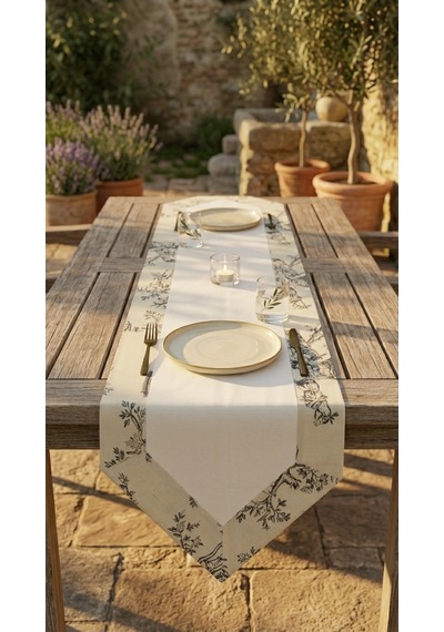 Toilea Charcoal Panel Runner Çok Renkli