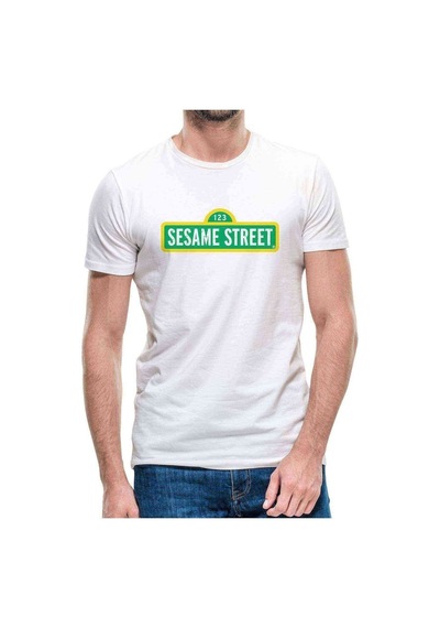 Susam Sokağı Baskılı Beyaz Erkek Tshirt (531013218)