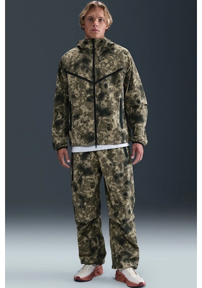 Nike Tech Fleece Wr Fz Camo Full Zip Hoodie Kapüşonlu Unisex Kamuflaj Sweatshirt Haki