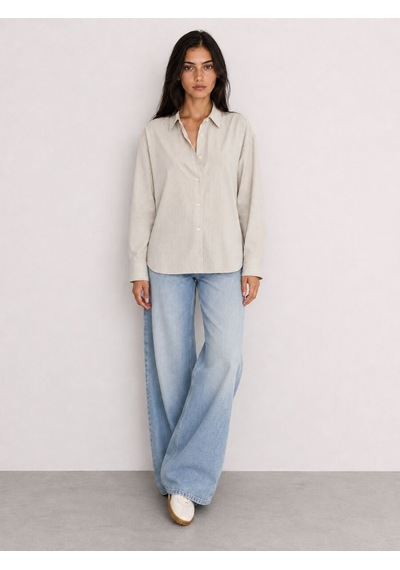 Loft Loose Fit Kadın Gömlek U.kol Lf2044844 Q1.v1 Bej