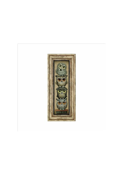 Sevimli Baykuşlar Baskılı Taş Tablo 20x46