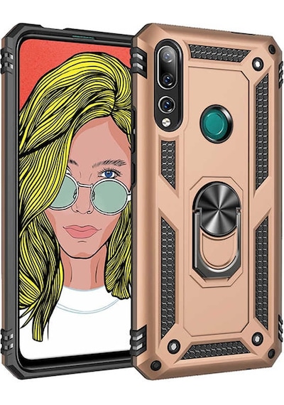 Huawei Y9 Prime 2019 Kılıf Tank Zırh Yüzüklü Mıknatıslı Standlı Kapak Vega