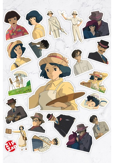 Rüzgar Yükseliyor The Wind Rises Anime Telefon Laptop Yapışkanlı Folyo Sticker Paketi 20 Adet Çok Renkli