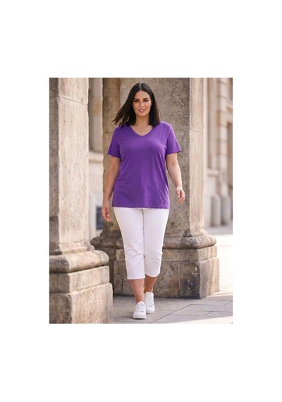Hanezza Kadın Büyük Beden V Yaka Yanı Yırtmaçlı Pamuklu Viskon T- Shirt Serifikalı Kumaş Mor - 30798238 Mor Hanezza Kadın Büyük Beden V Yaka Yanı Yırtmaçlı Pamuklu Viskon T- Shirt Serifikalı Kumaş Mor - 30798238 Mor