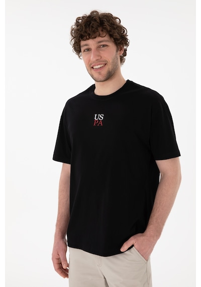 U.S. Polo Assn. Erkek Comfort Fit Bisiklet Yaka Siyah Tişört 50306450-VR046
